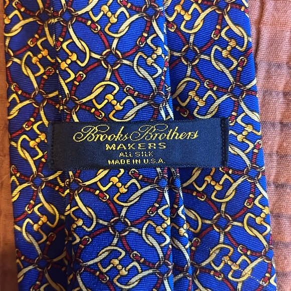 Brooks Brothers Patterned Blue Tie - Picture 3 of 3